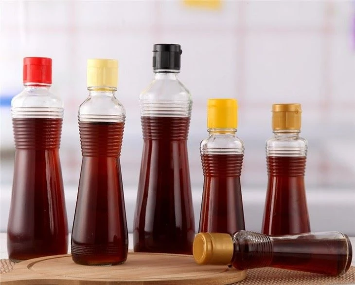 120ml Empty Glass Sesam, Soy Sauce Bottle With Plastic Cap