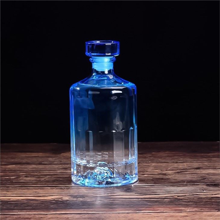 Blue Round Wine Bottle