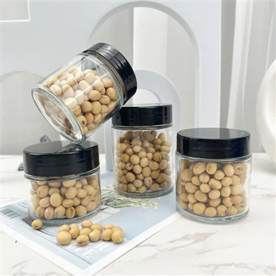 Glass Jars With Black Lid