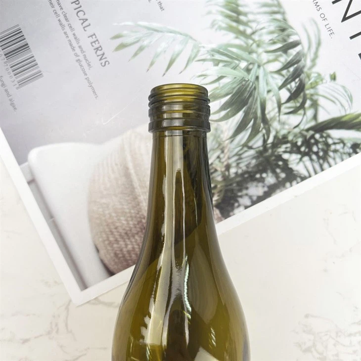 Mini 187ml/6oz Dark Green Empty Champagne Wine Bottle With ROPP Cap Finish