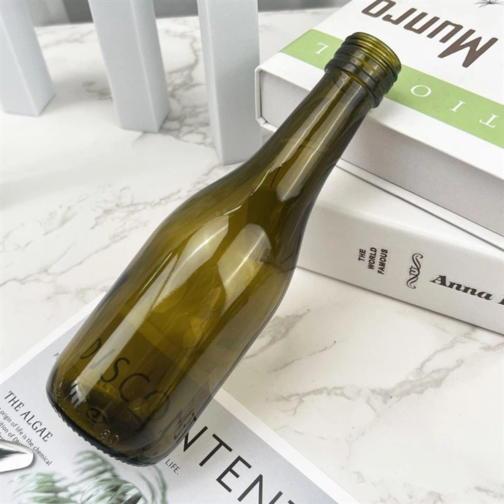 Mini 187ml/6oz Dark Green Empty Champagne Wine Bottle With ROPP Cap Finish