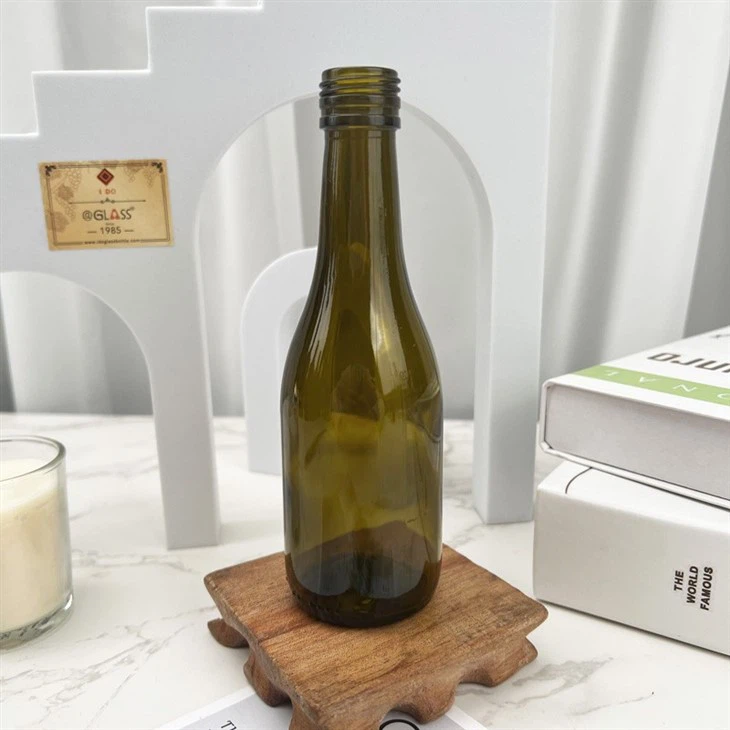 Mini 187ml/6oz Dark Green Empty Champagne Wine Bottle With ROPP Cap Finish