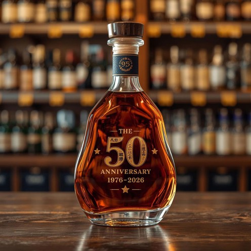 50th-anniversary-custom-glass-spirit-bottle-luxury-packaging 50th-anniversary-custom-glass-spirit-bottle-luxury-packaging