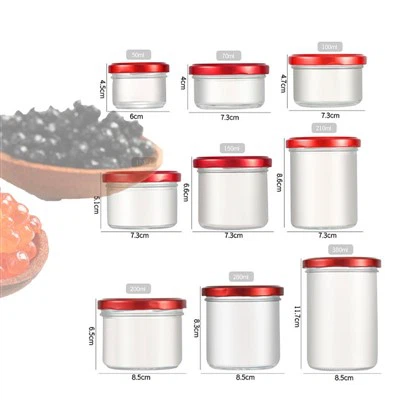 Caviar Glass Jars with Caps