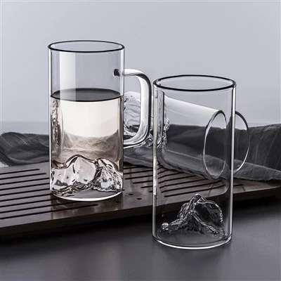 Borosilicate Glass Cup with Carved Base